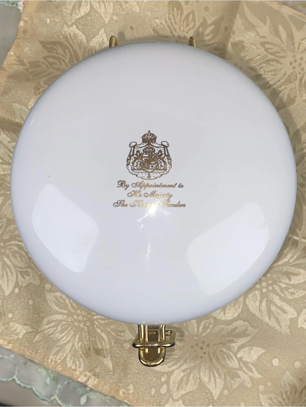 Gevalia Kaffe White and Gold Coffee Storage Canister
